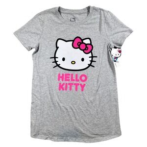 Hello Kitty Womens L G 12 14 Gray Short Sleeve T Shirt Mad Engine Licensed